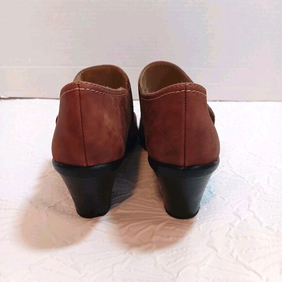 Softspots Brown Leather Mary Jane Block Heels Size 9 Slip On - Picture 4 of 10